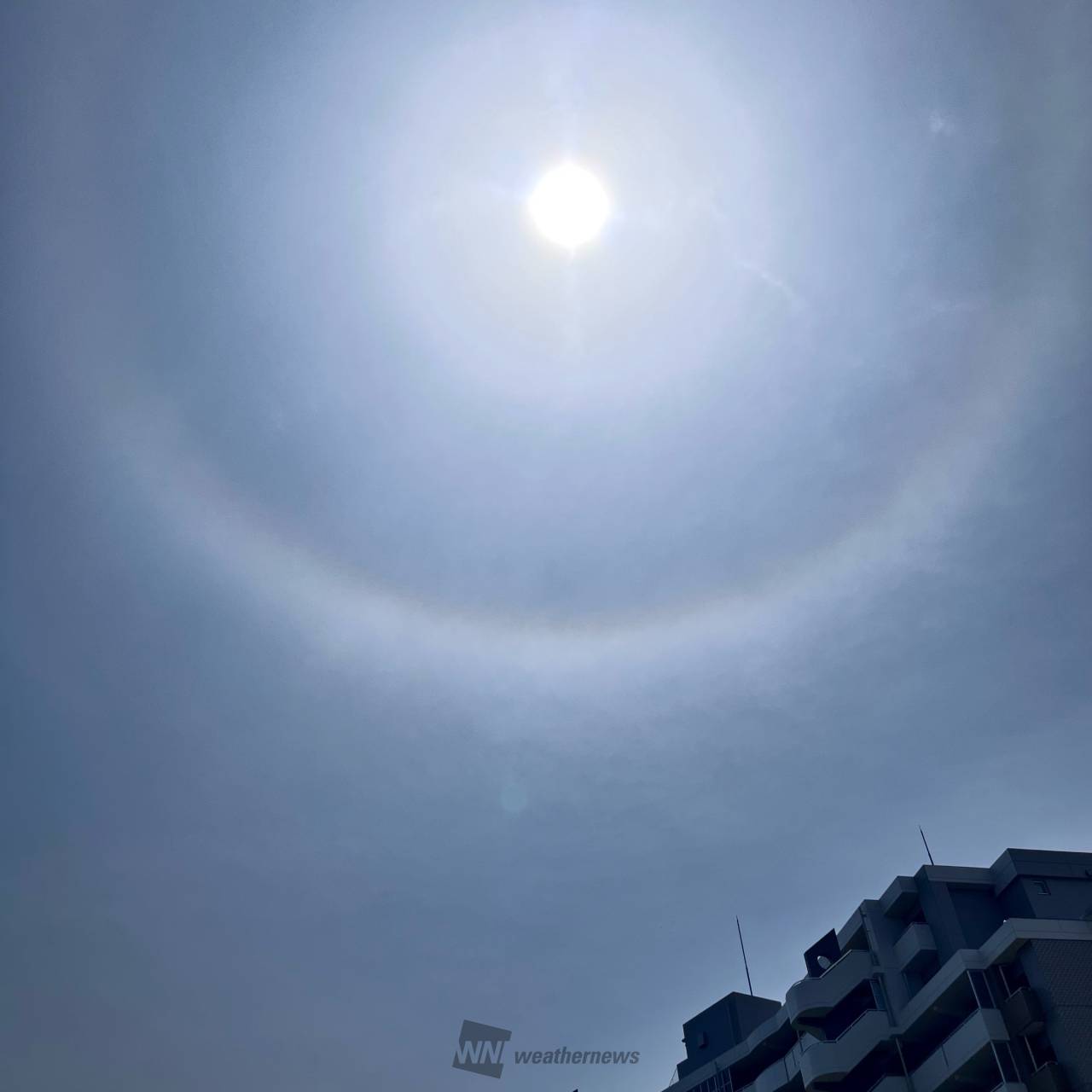太陽の周りに虹色の輪 注目の空の写真 ウェザーニュース