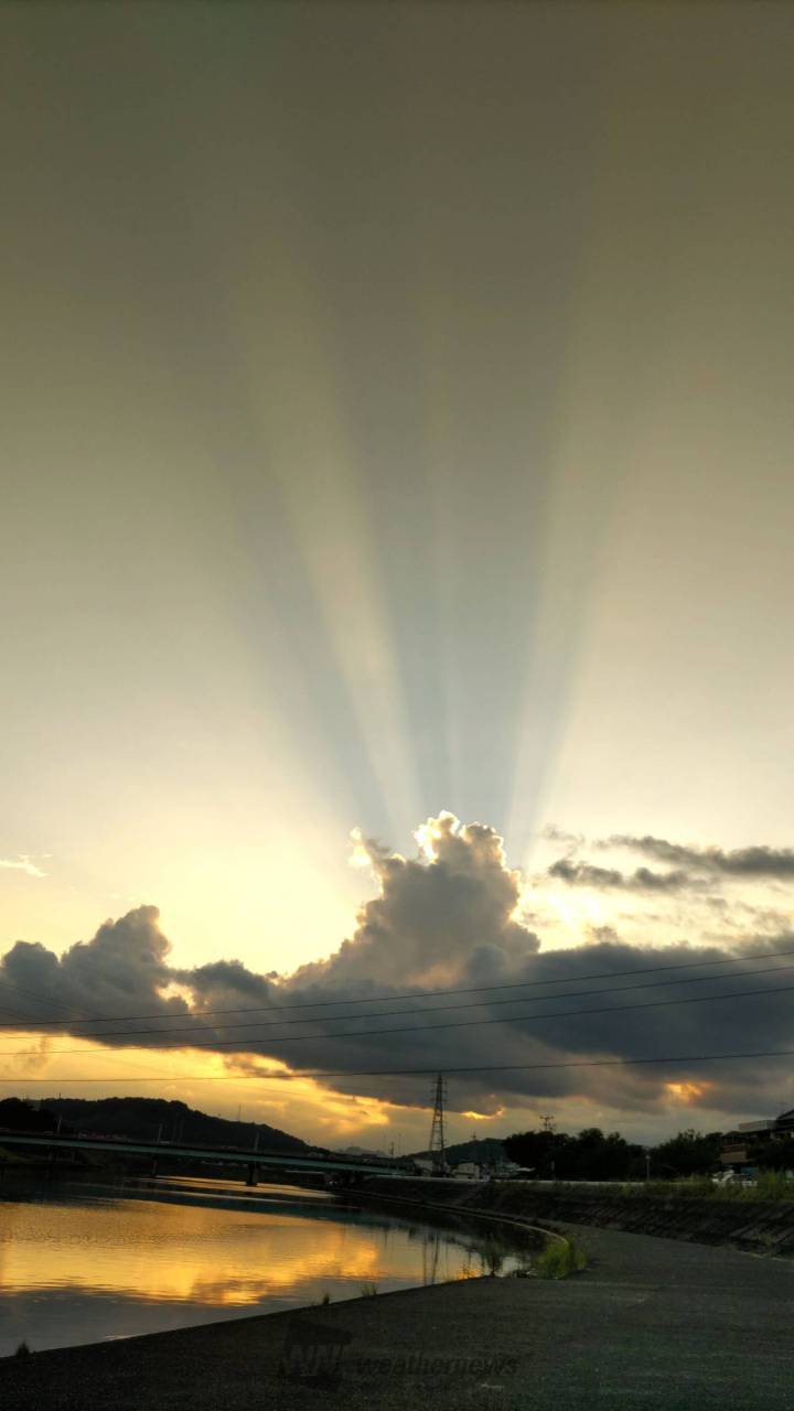 夕空に光芒が出現 注目の空の写真 ウェザーニュース 