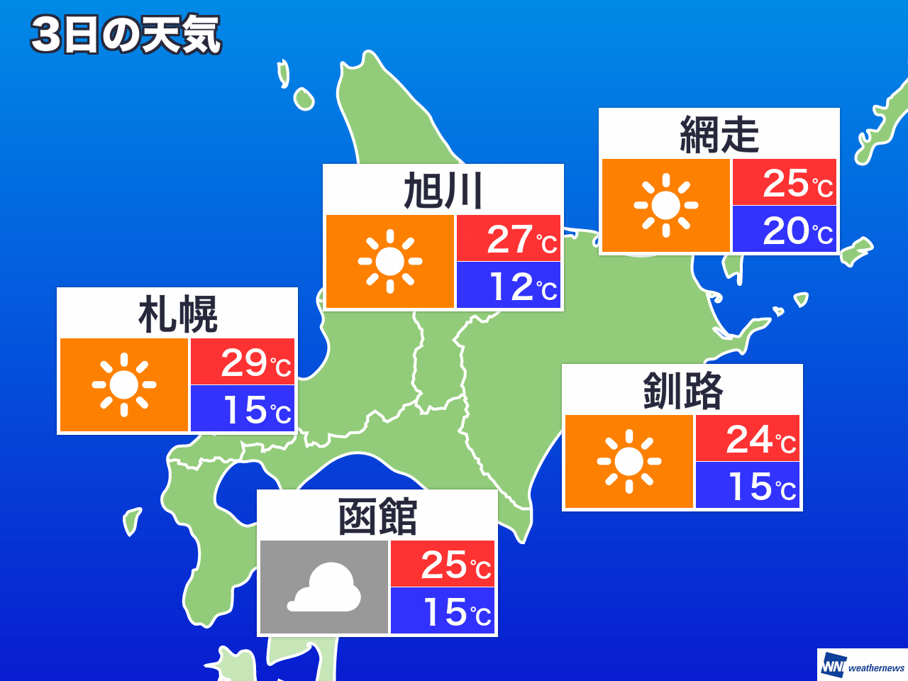 9月23日 月 北海道の今日の天気 ウェザーニュース
