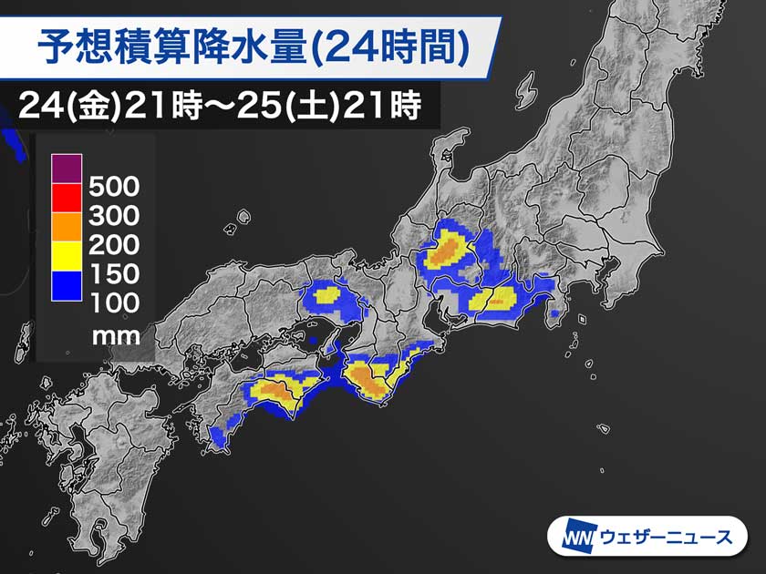 明日にかけ四国から東海で大雨に警戒 来週は北陸や東北で大雨か ウェザーニュース