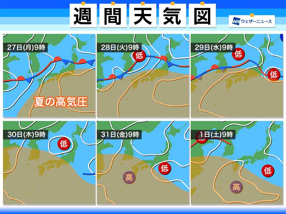 西日本は大雨収まりようやく梅雨明けへ 来週は夏本番の暑さに ウェザーニュース