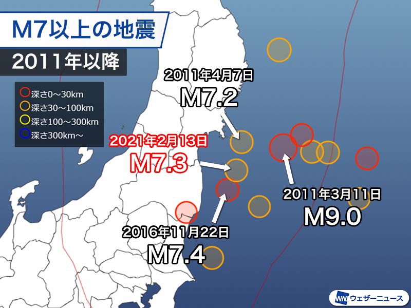 週刊地震情報 2021 2 21 15日 月 に和歌山で最大震度4 福島県沖地震の余震は落ち着く 2021年2月21日 Biglobeニュース