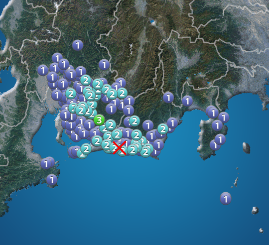 愛知県で震度3の地震発生 ウェザーニュース