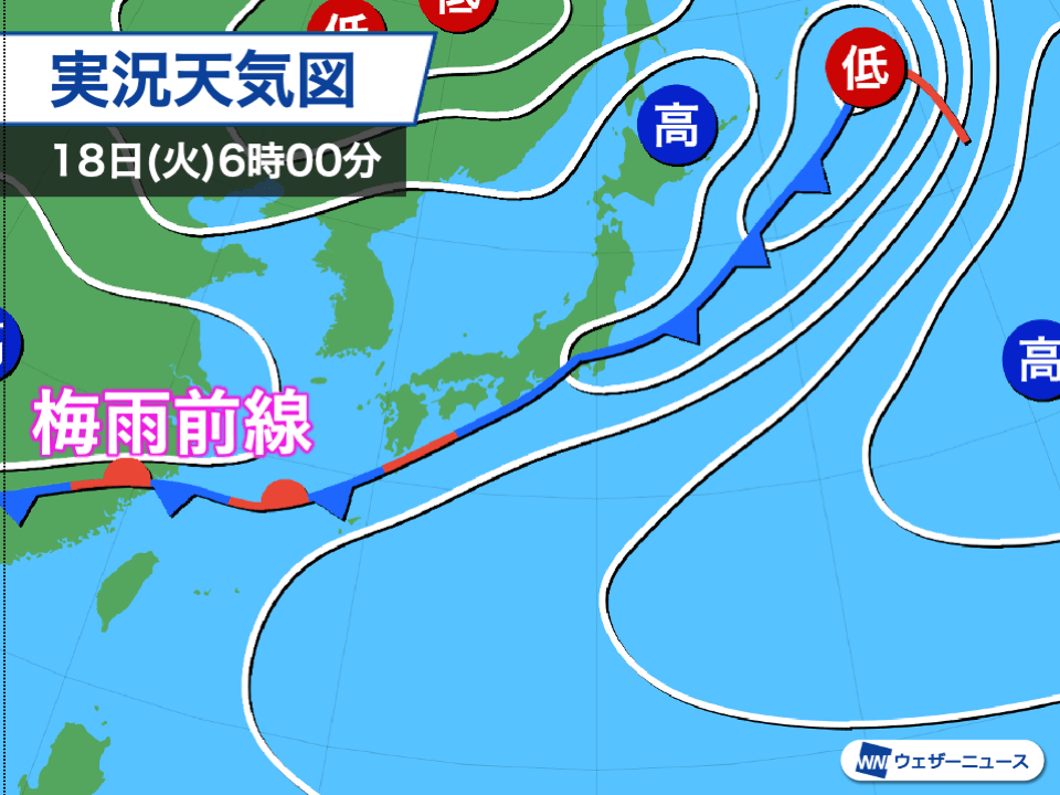 西日本から東海 関東はスッキリしない空 ジメジメ天気続く 21年5月18日 Biglobeニュース