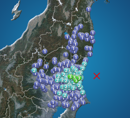 茨城県で震度3の地震発生 ウェザーニュース