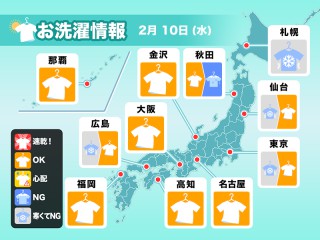 明日2月10日 水 の天気 関東は日差し暖か ウェザーニュース