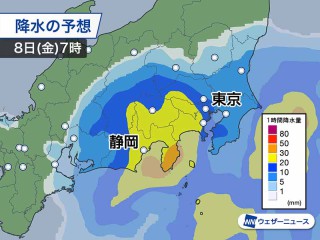 台風13号 東日本は接近・上陸よりも前に雨のピーク 通勤時に土砂降りか