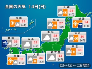 明日10月10日(木)の天気予報 晴れのエリアが拡大 関東も日差しで