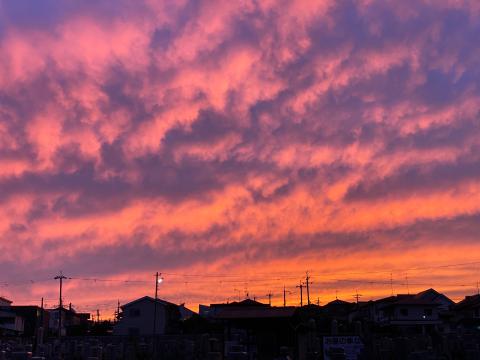 燃えるような夕焼け 注目の空の写真 ウェザーニュース
