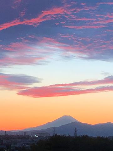 夕焼けと富士山 注目の空の写真 ウェザーニュース