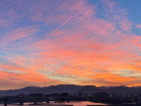 廃番【ザラマン】夕焼け サンセット グラデーション ブルゾン M 紺