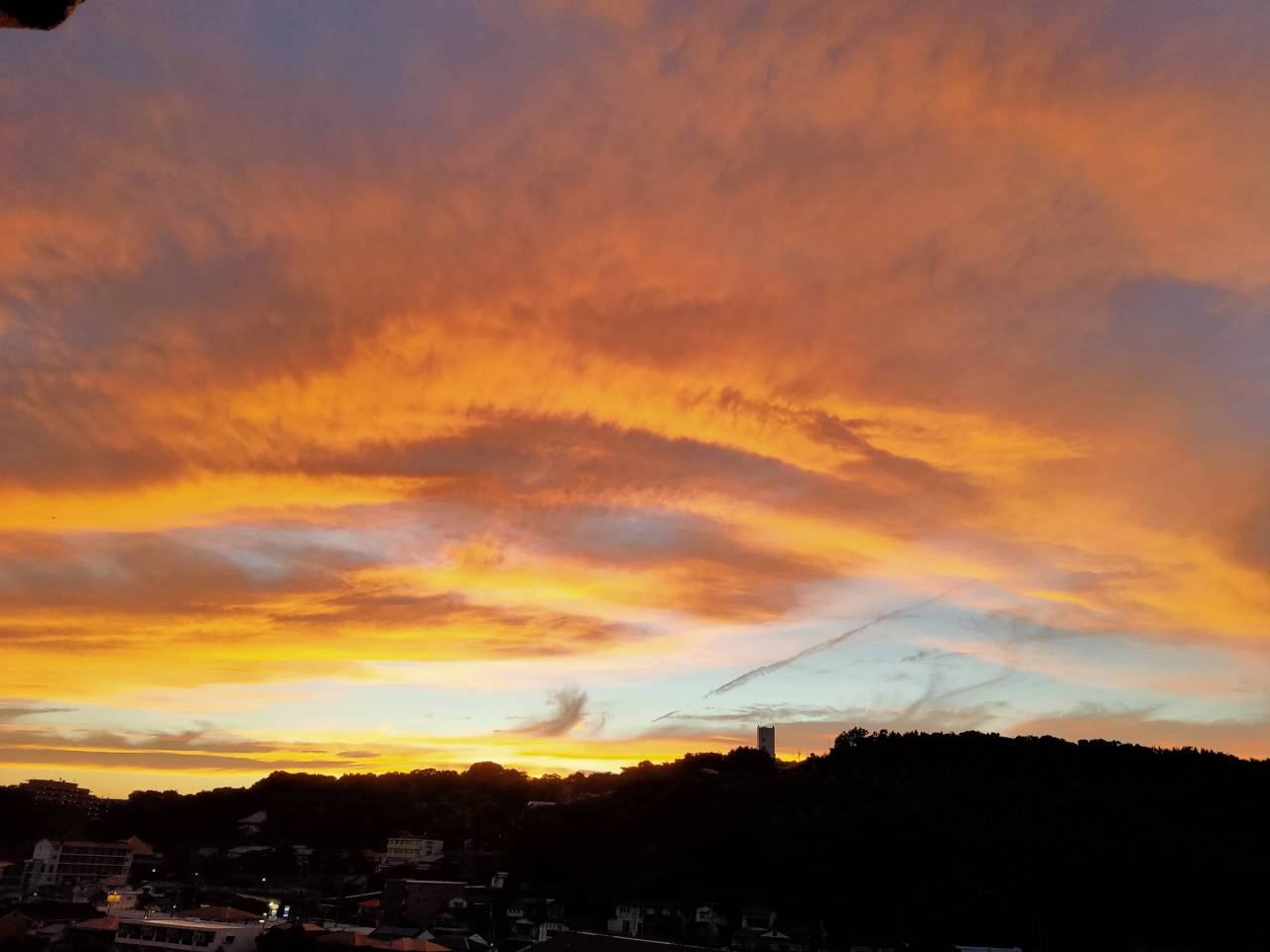 オレンジに染まる夕焼け 注目の空の写真 ウェザーニュース