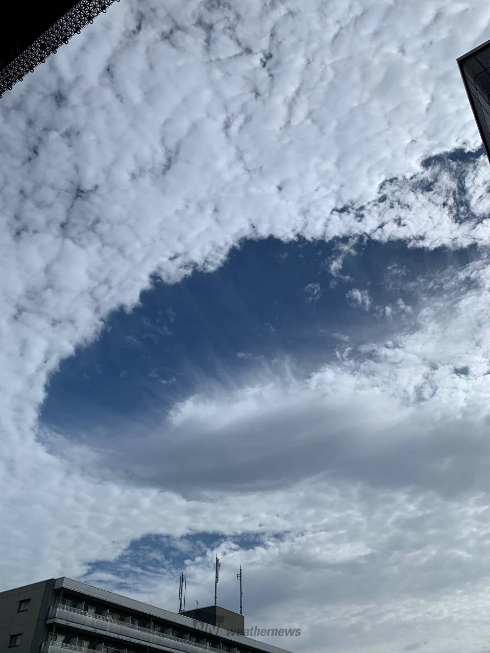 東北で 穴あき雲 注目の空の写真 ウェザーニュース