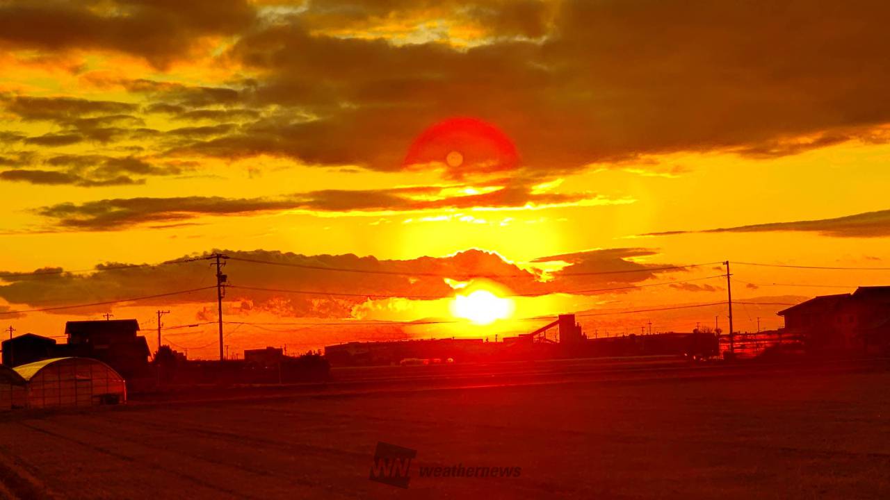 年末の夕焼け 注目の空の写真 ウェザーニュース