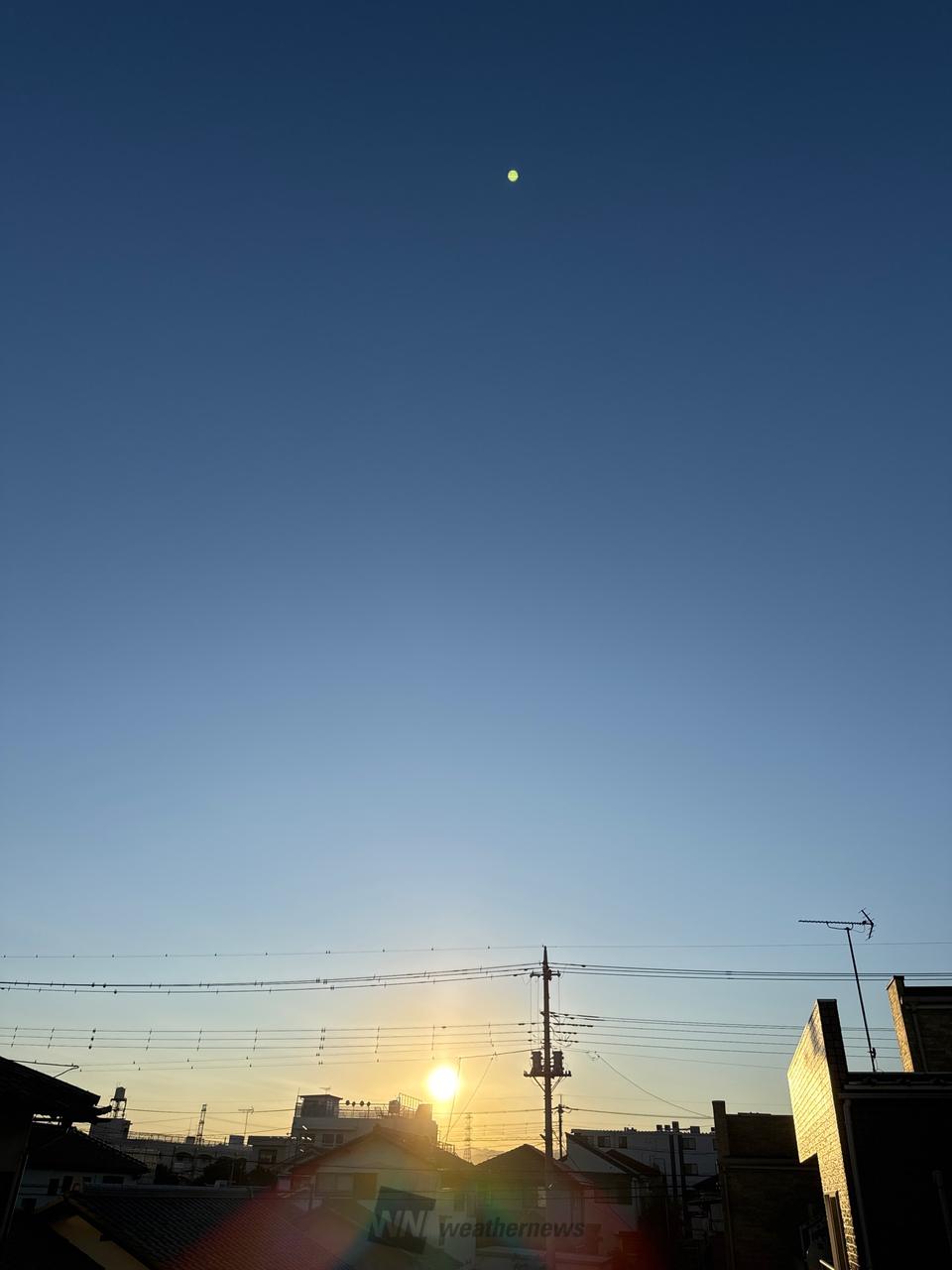 間も無く日が沈みそうです。空は快晴でした | 埼玉県東松山市 | まあき9937 | ウェザーニュース