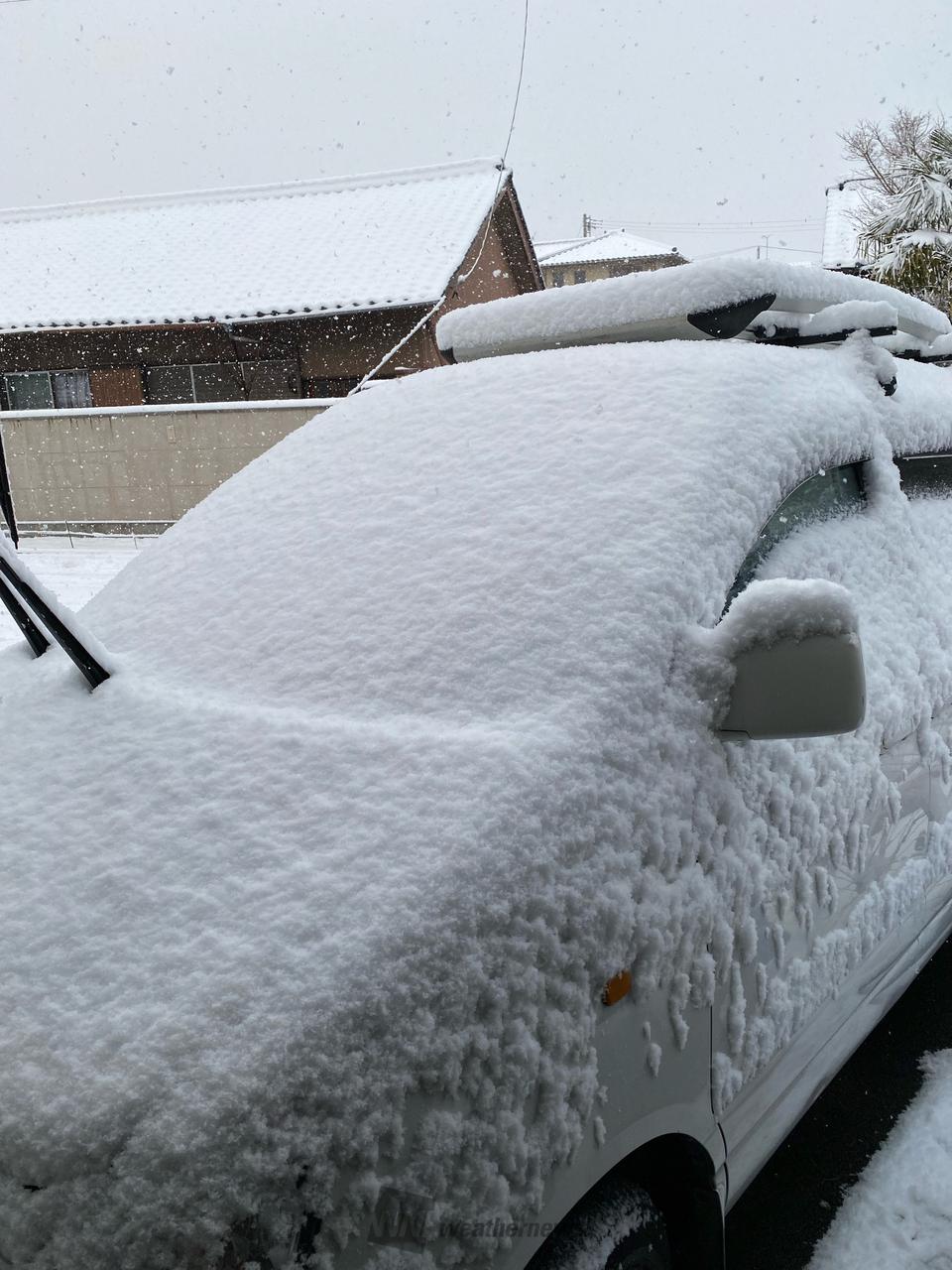 深夜からの雪 5㎝程です 道路にも積雪 | 愛知県一宮市 | photo_g